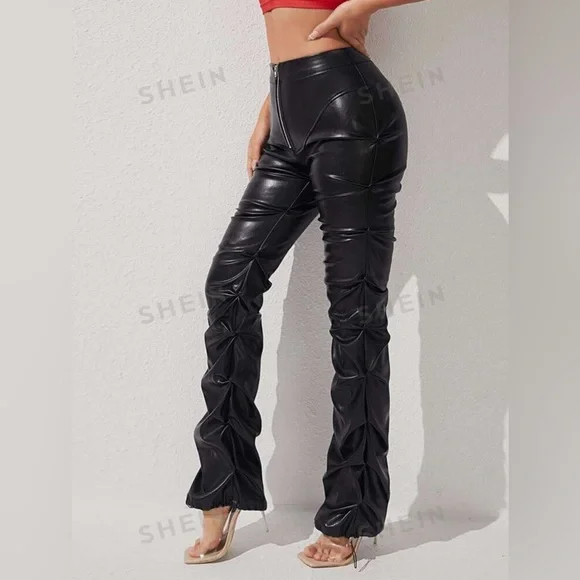 Front Zipper PU Leather Pants 🖤 - Picture 2 of 5